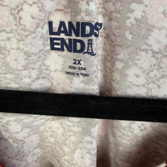 Lands' End Women's Long Sleeve paisley pink & brown Floral casual top. Size 2X - Picture 5 of 7